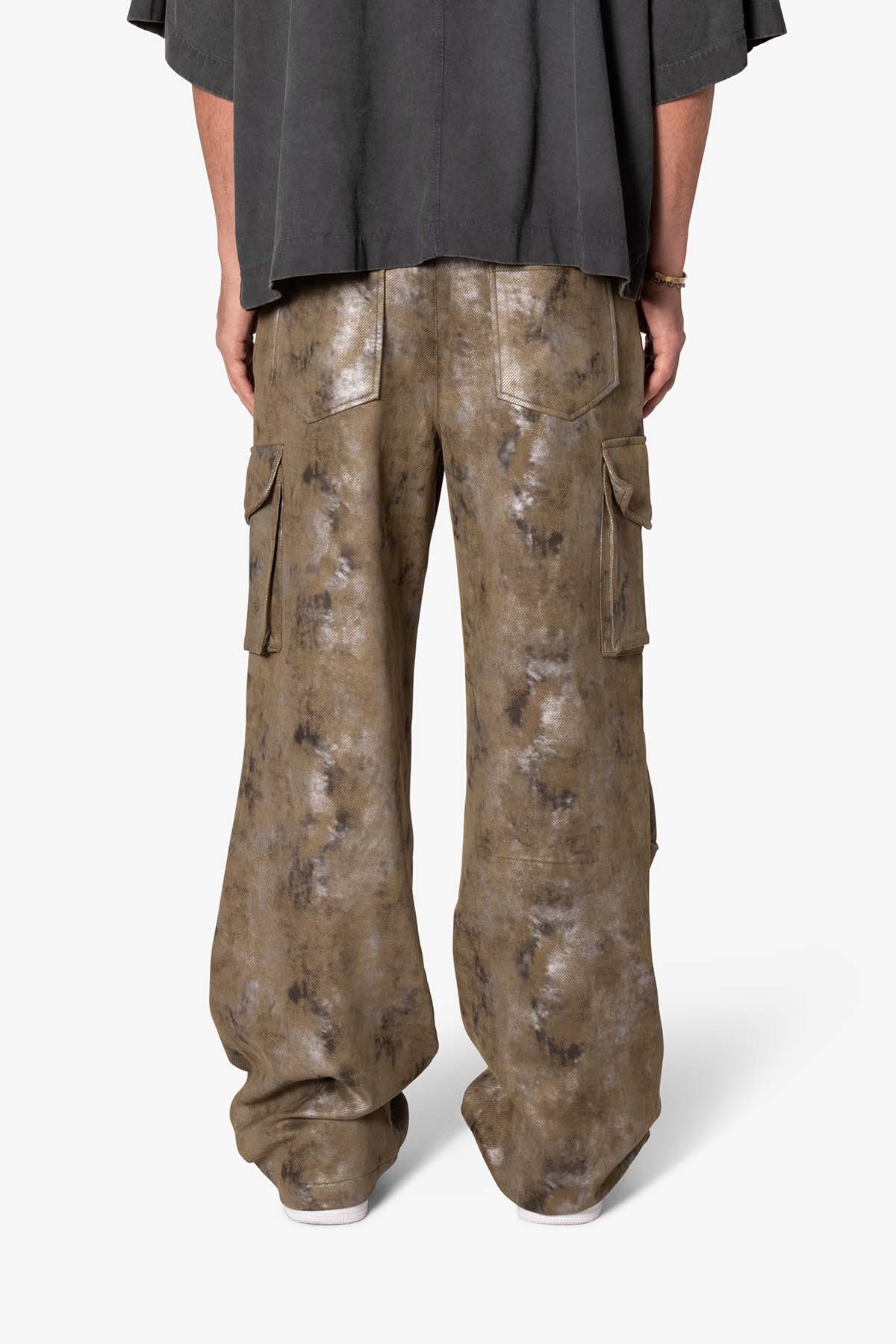 Baggy Dual Tone Sueded Cargo Pants | Olive