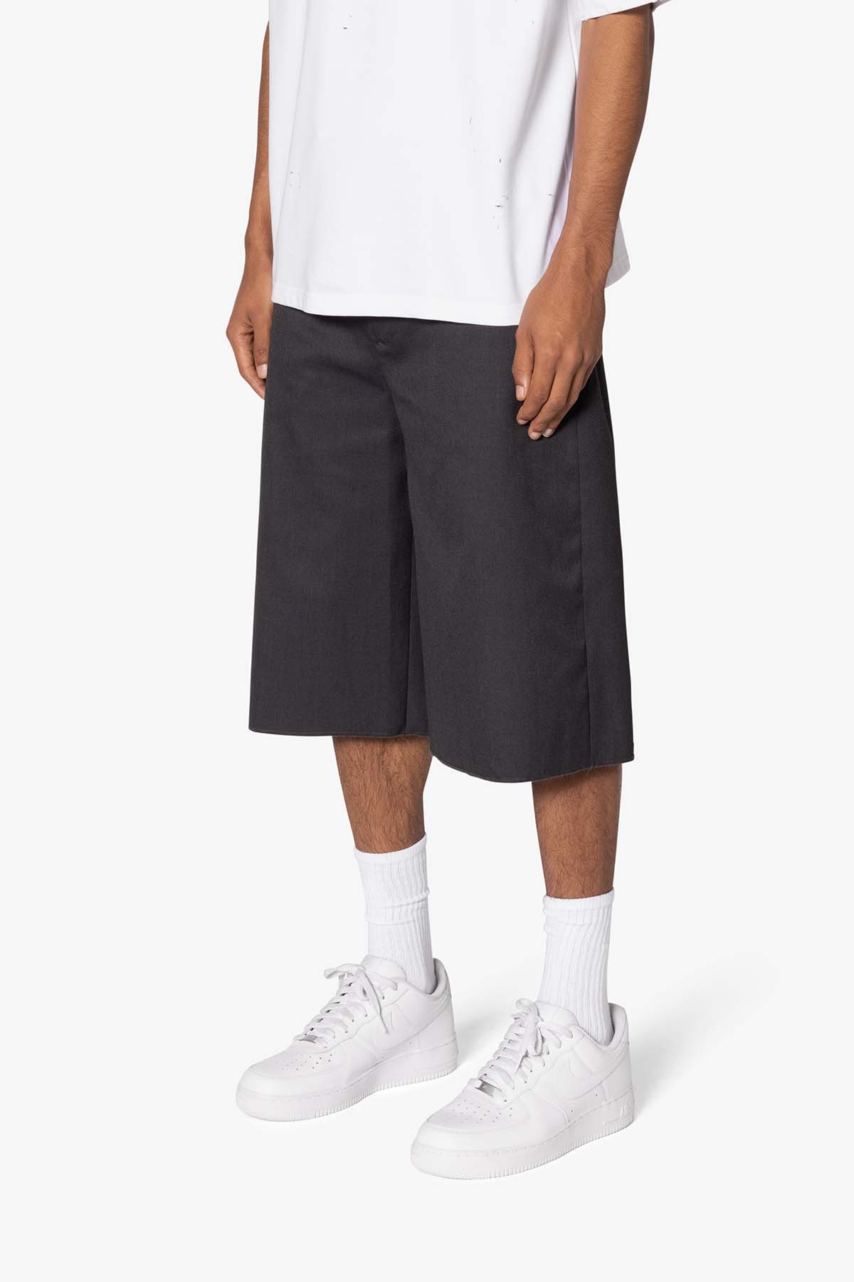 Baggy Pleated Shorts | Grey