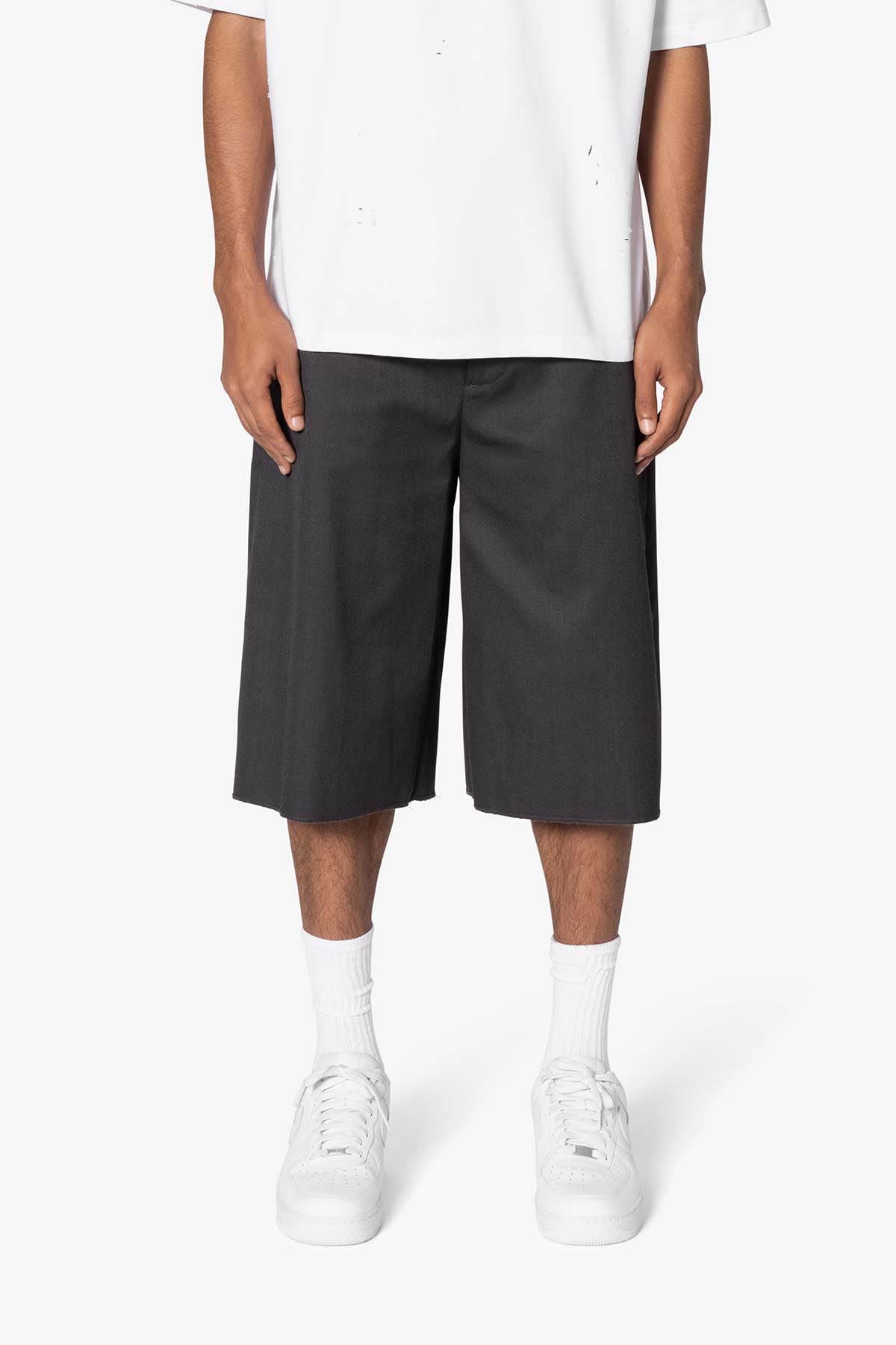 Baggy Pleated Shorts | Grey