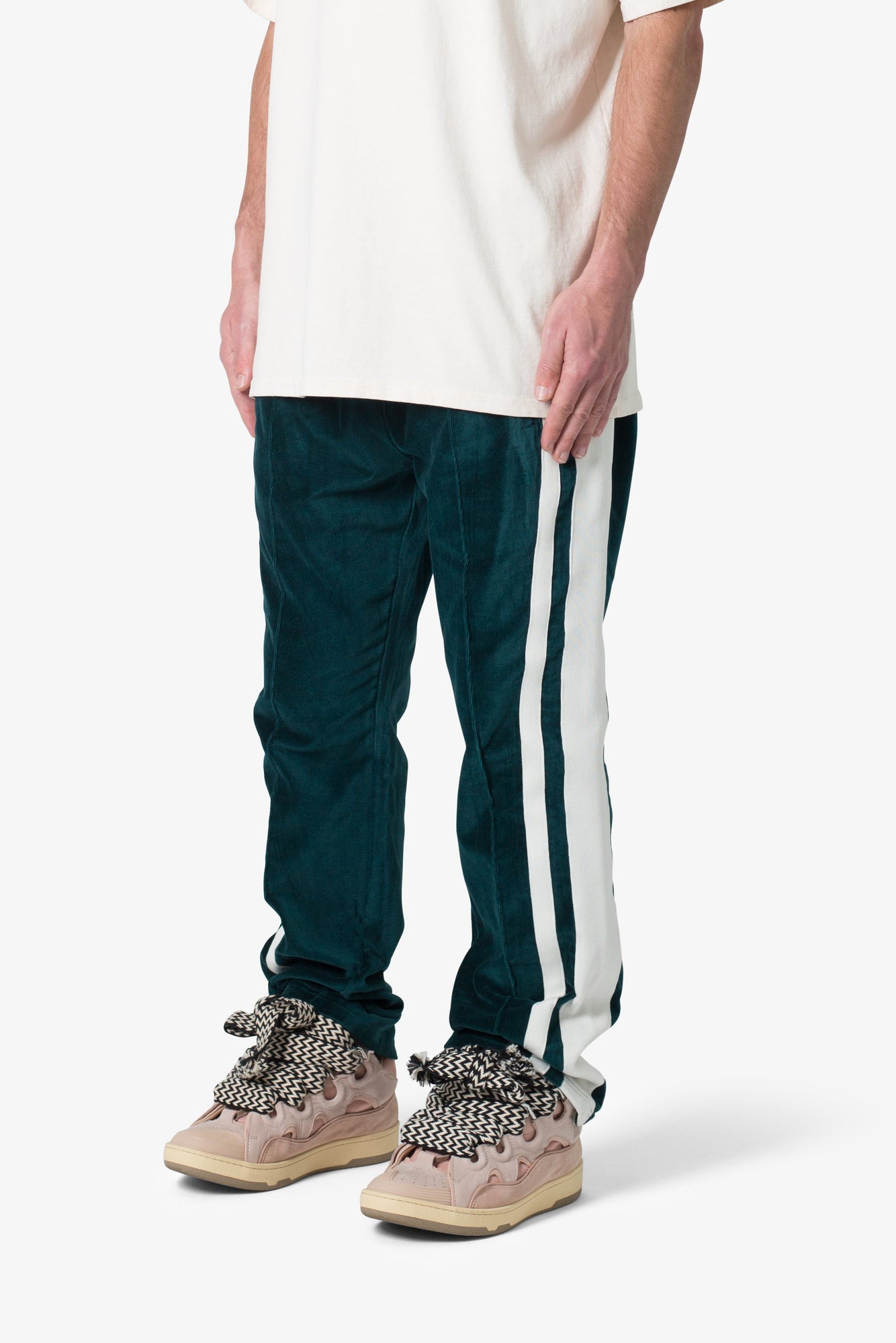 Baggy Velour Track Pants | Green