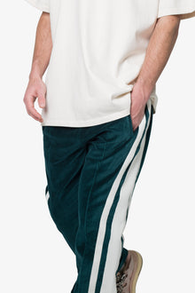 Baggy Velour Track Pants | Green