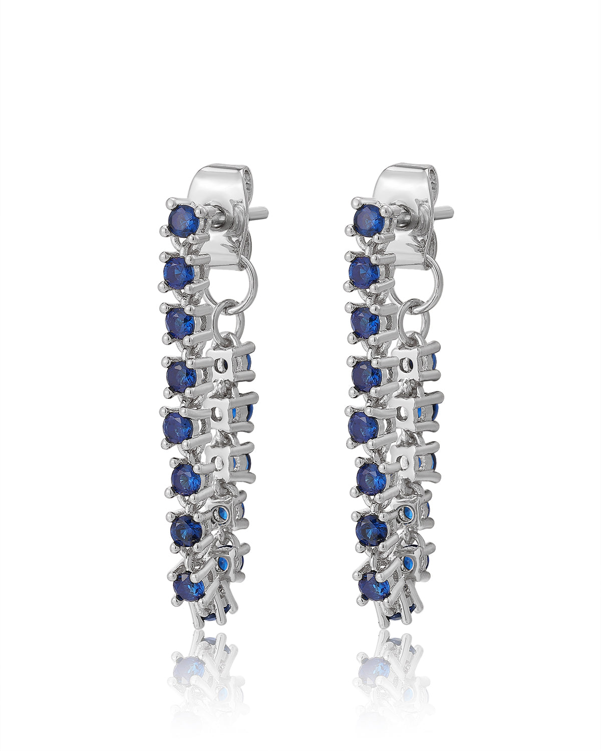 Ballier Chain Studs- Blue Sapphire | Silver