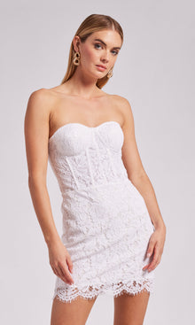 Bambi Lace Bustier Dress | White