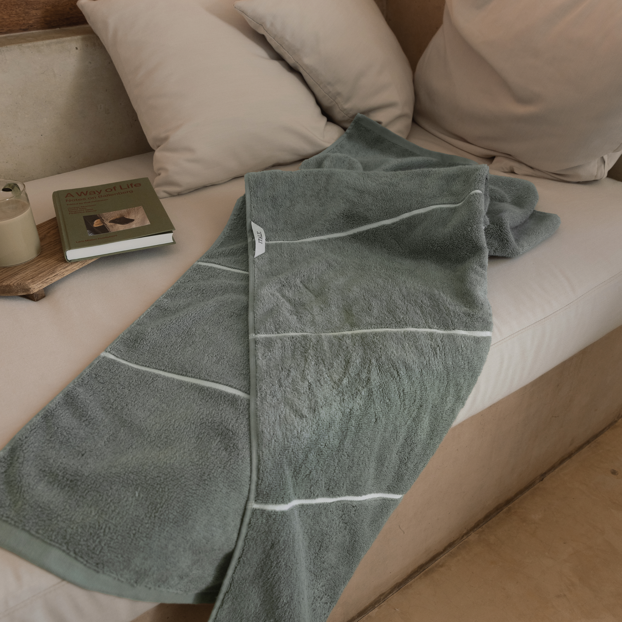 Deia Australian Cotton Towels | Sage/Ecru