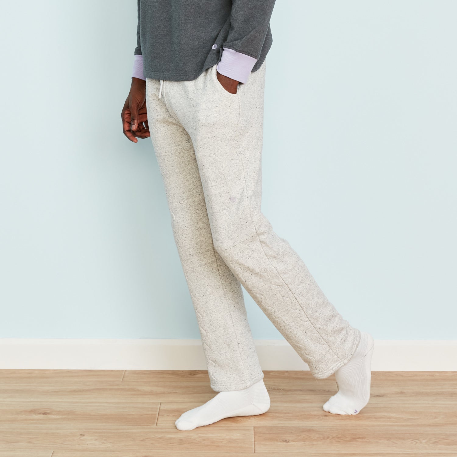 Chilluxe Brushed Fleece Quilted Pant | Salt & Pepper