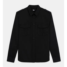 Black Classic Collar Denim Shirt | Men | Stone Grey