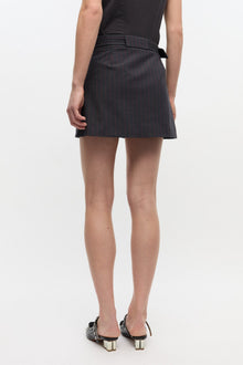 Black Pinstripe Mini Skirt | Phantom