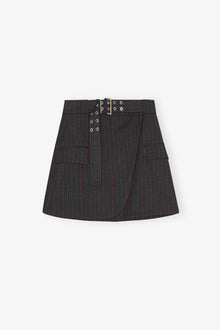 Black Pinstripe Mini Skirt | Phantom