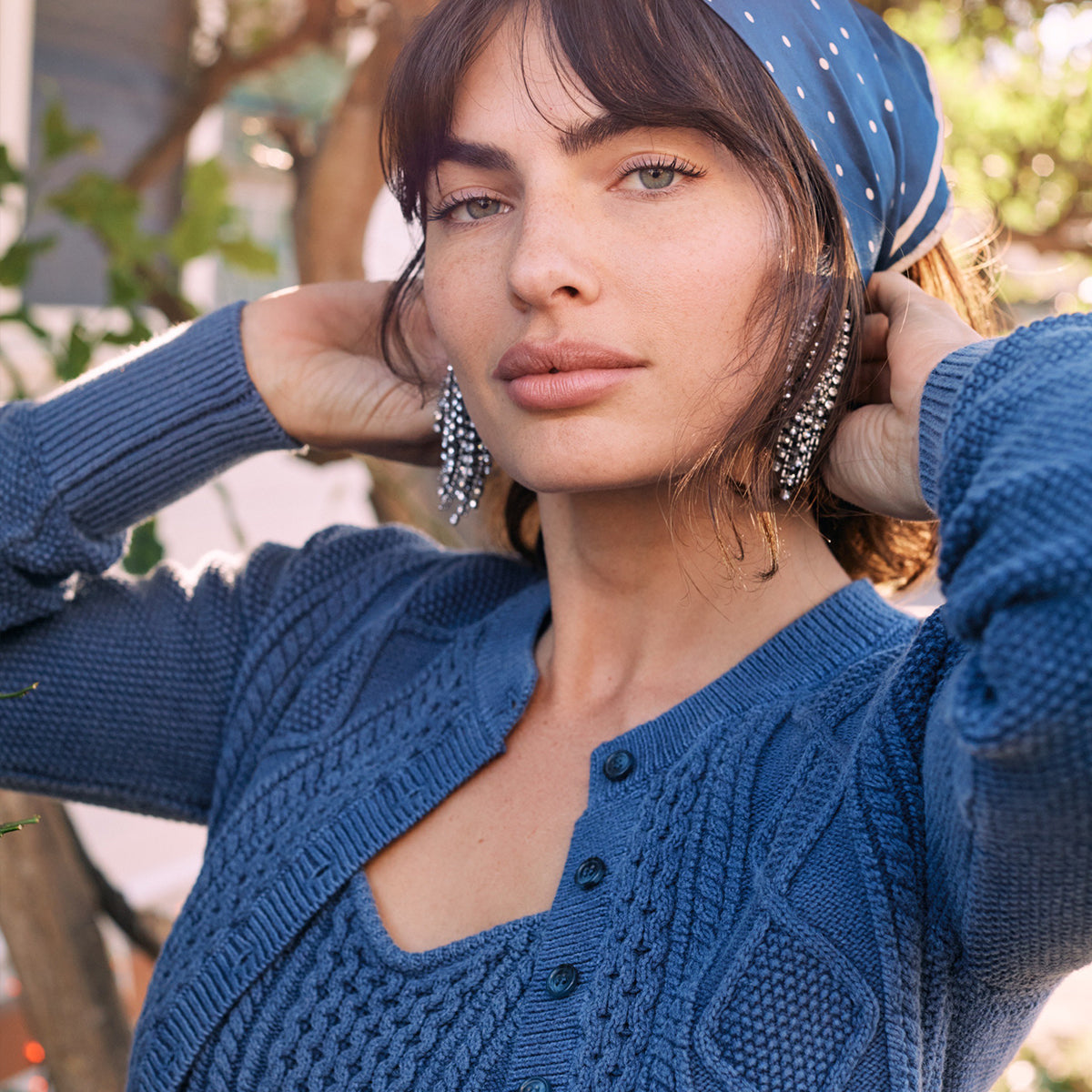 Navy Cable-Knit Tank - Dannijo