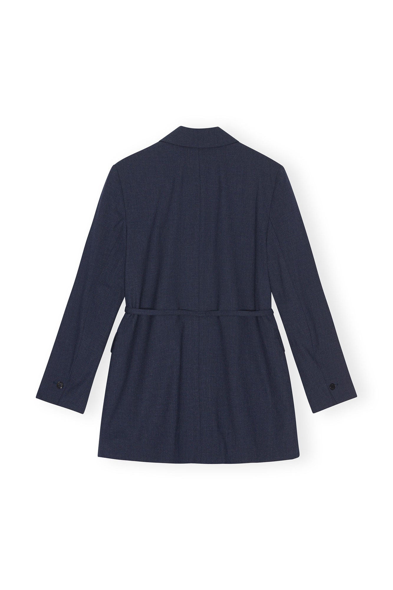 Blue Drapey Melange Blazer | Sky Captain