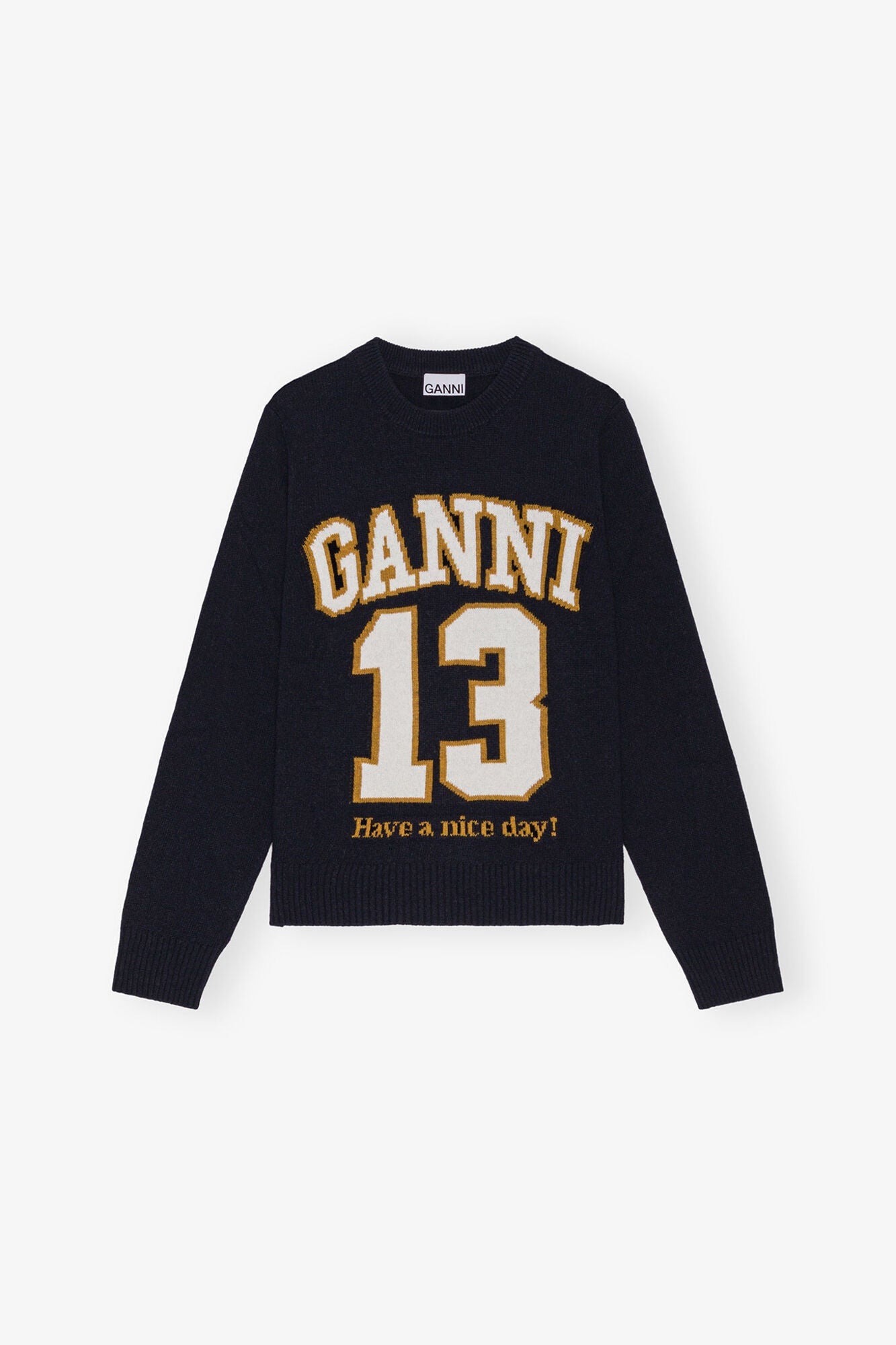 Blue Graphic Wool Jumper | Sky Captain