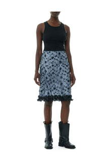 Blue Sequin Lace Skirt | Heather