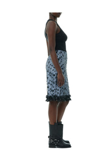 Blue Sequin Lace Skirt | Heather