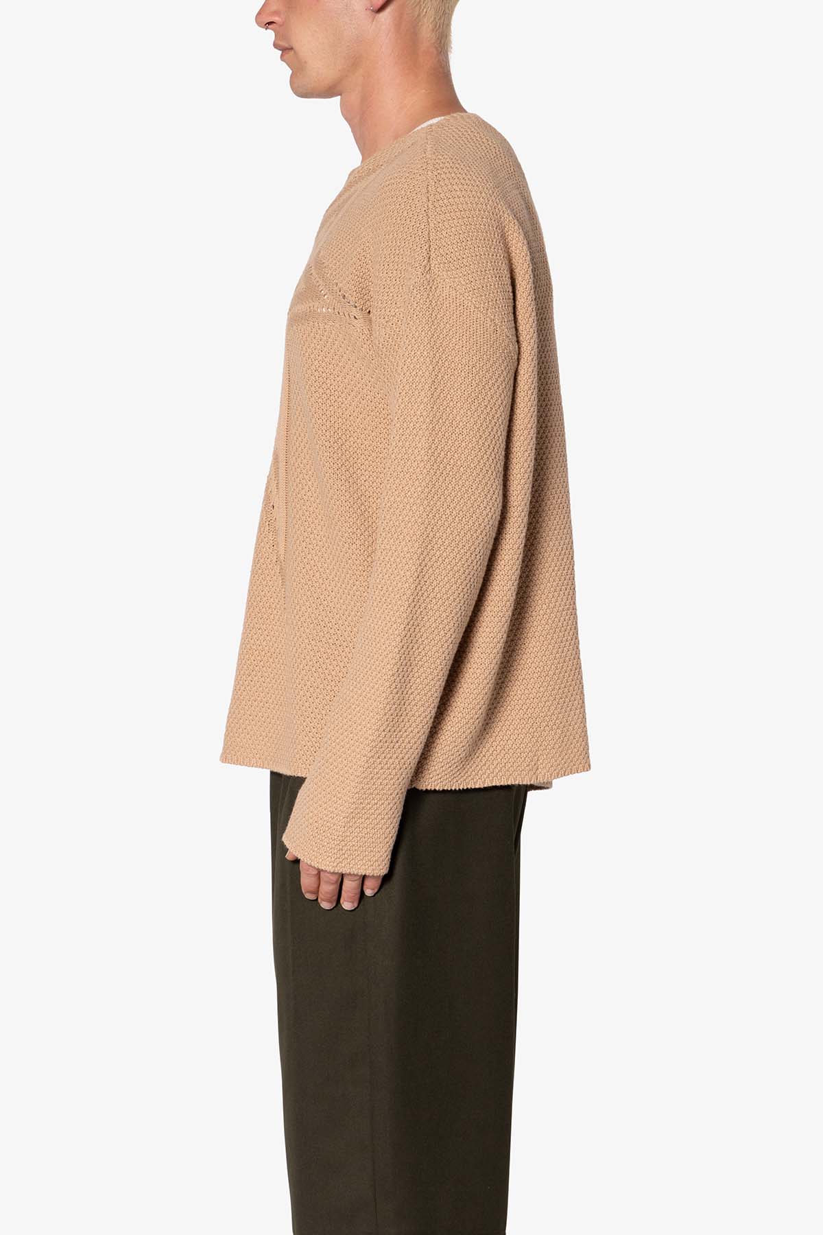 Boat Neck Star Sweater | Tan