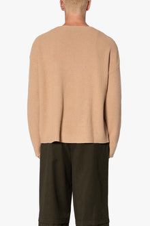 Boat Neck Star Sweater | Tan