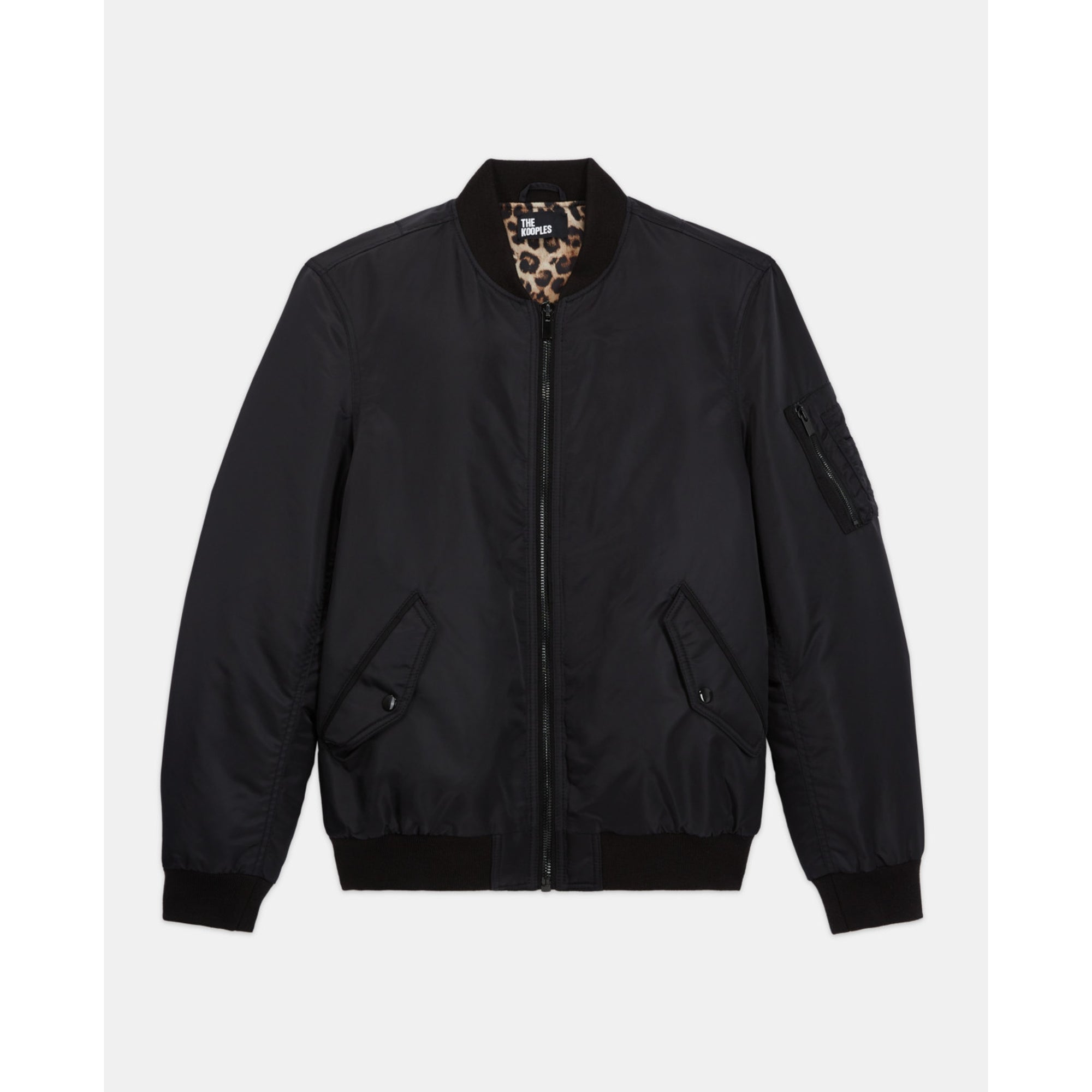 Bomber Jacket With Leopard Lining | Men | Black