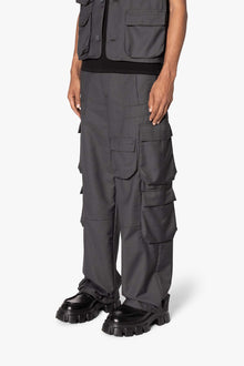 Bonded Gabardine Cargo Pants | Grey