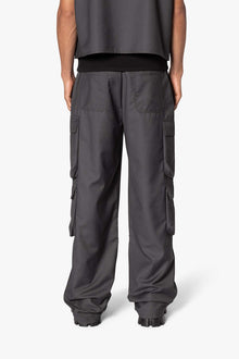 Bonded Gabardine Cargo Pants | Grey