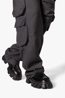 Bonded Gabardine Cargo Pants | Grey