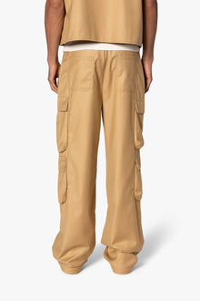 Bonded Gabardine Cargo Pants | Tan