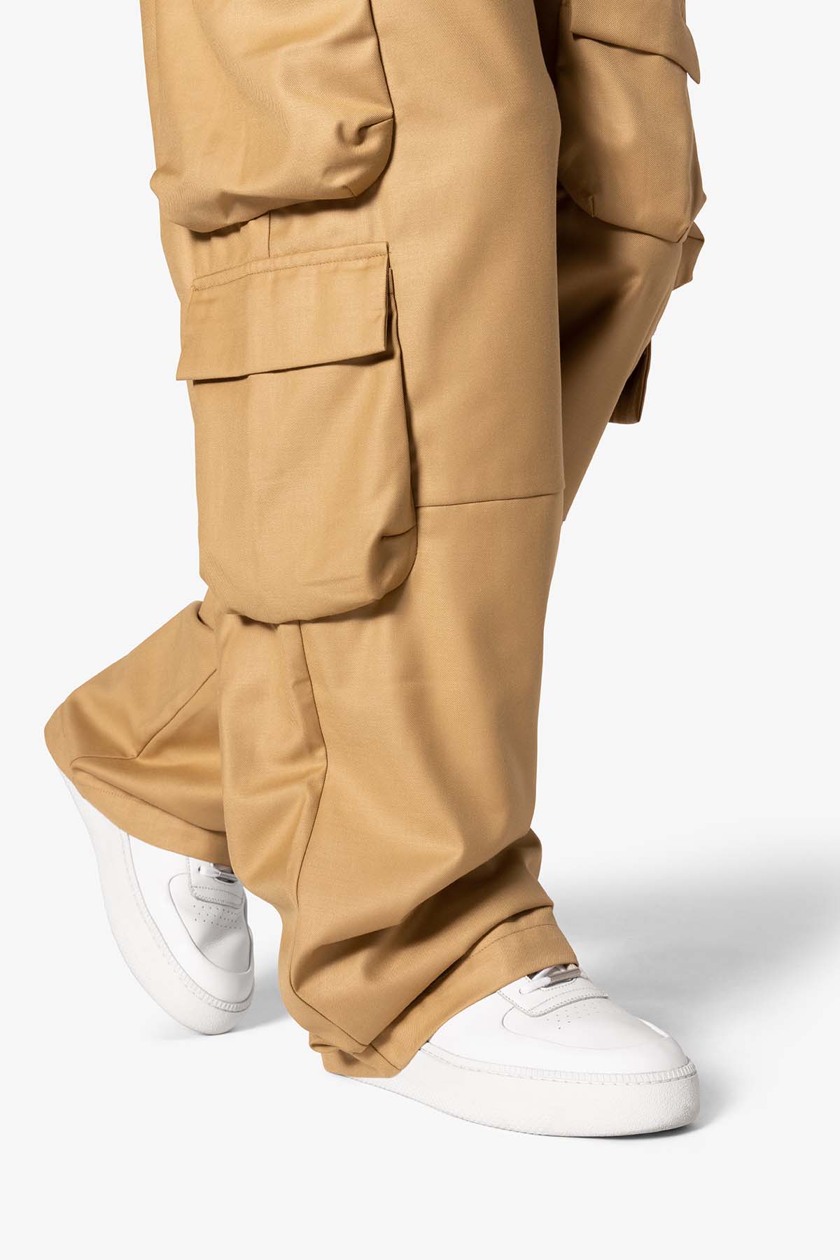 Bonded Gabardine Cargo Pants | Tan