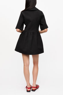 Bonded Crepe Mini Dress | Black (V3)