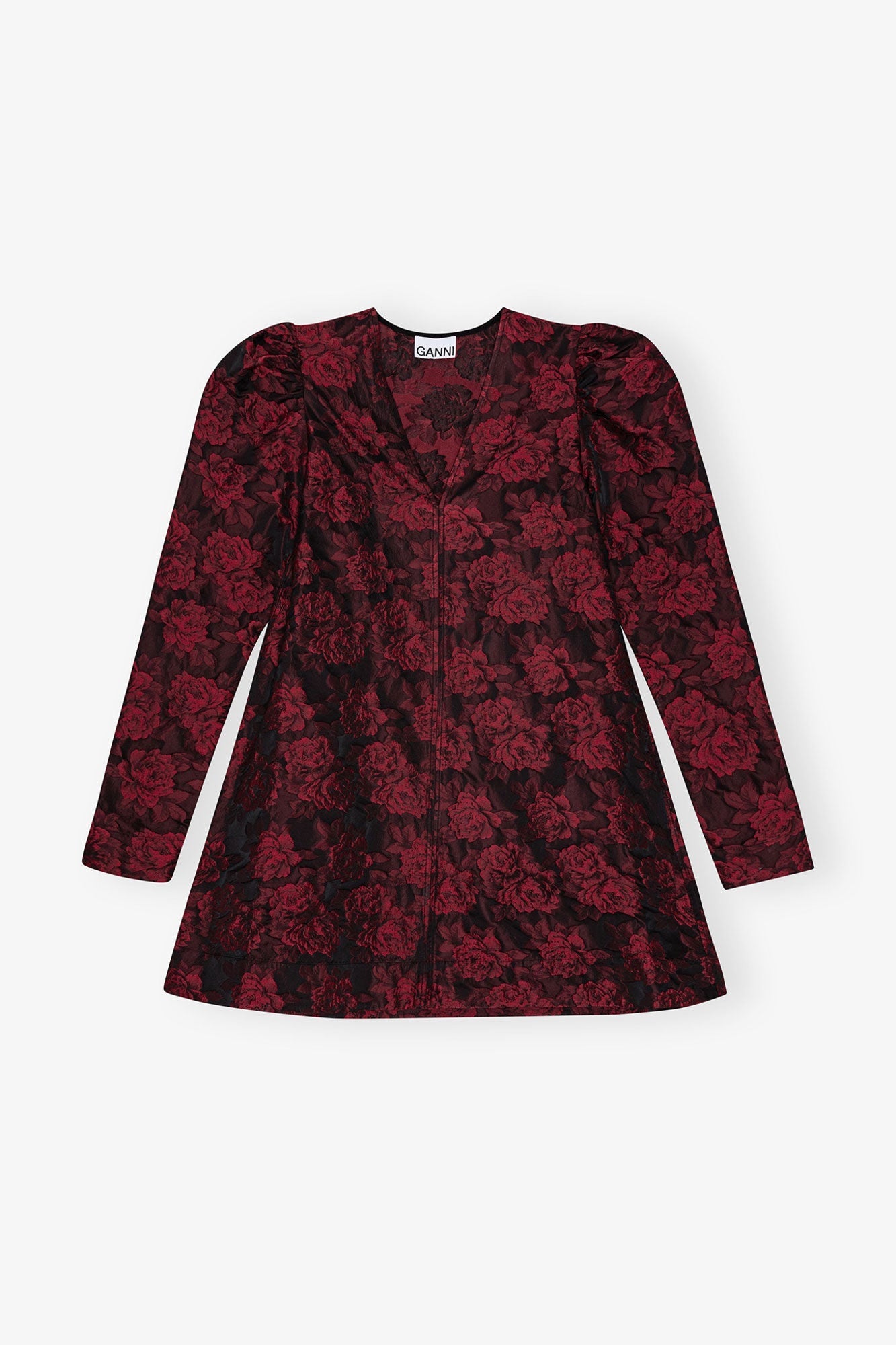 Botanical Jacquard Mini Dress | High Risk Red