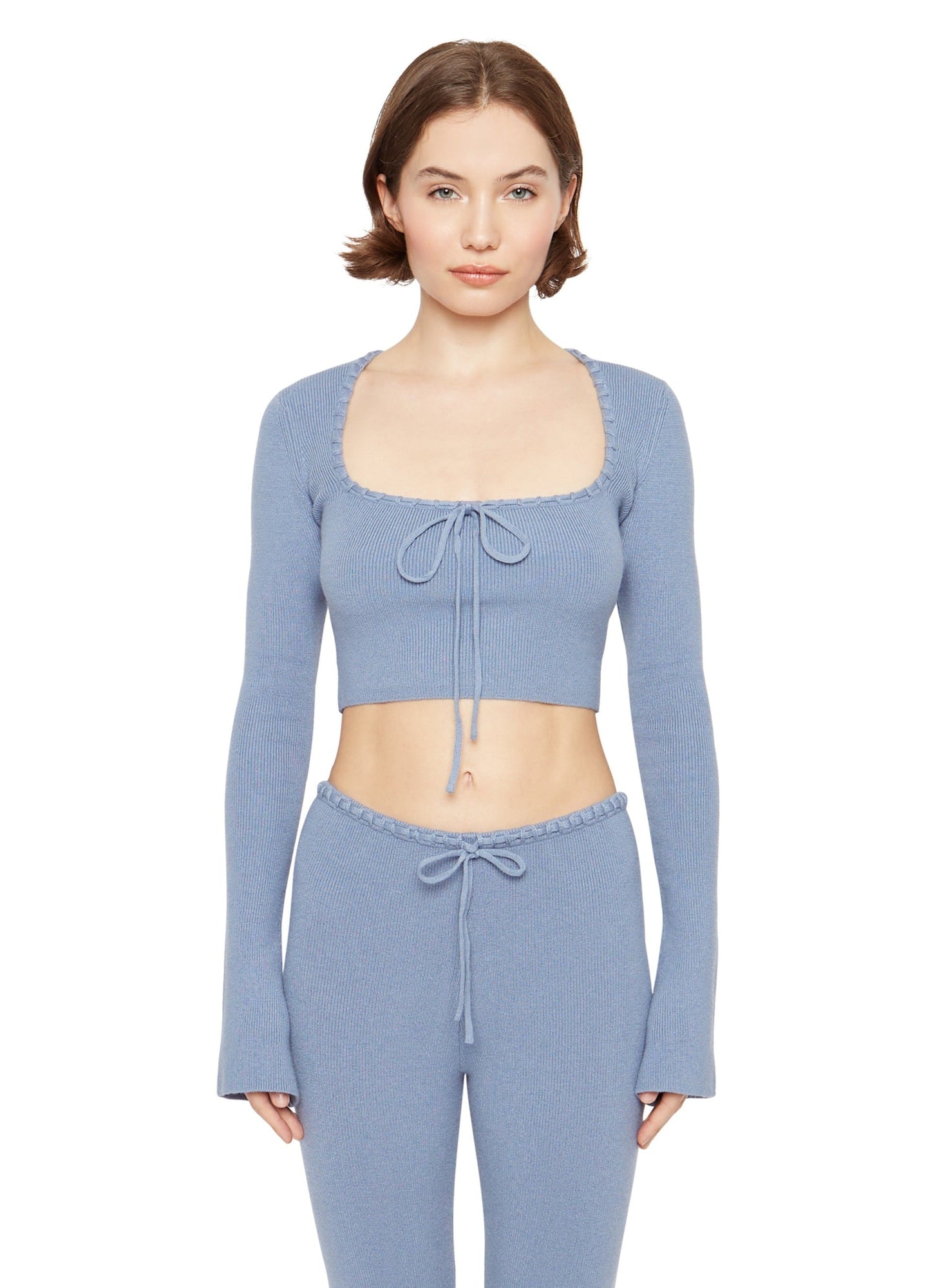 Womens | Bow Knit Sweater | Denim Blue
