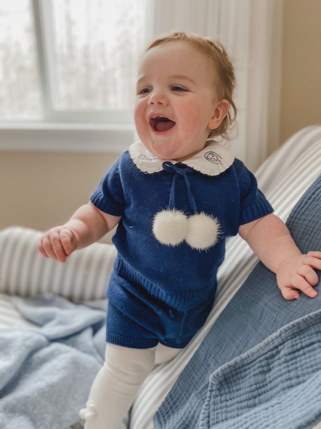 Boy | Billie Knit Top and Shorts Set | Navy
