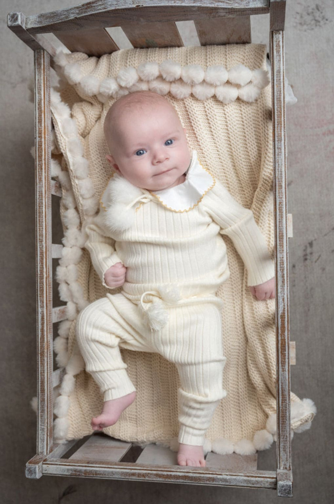 Boy | Ruby Ribbed Angora Cream Two Piece Set | Beige