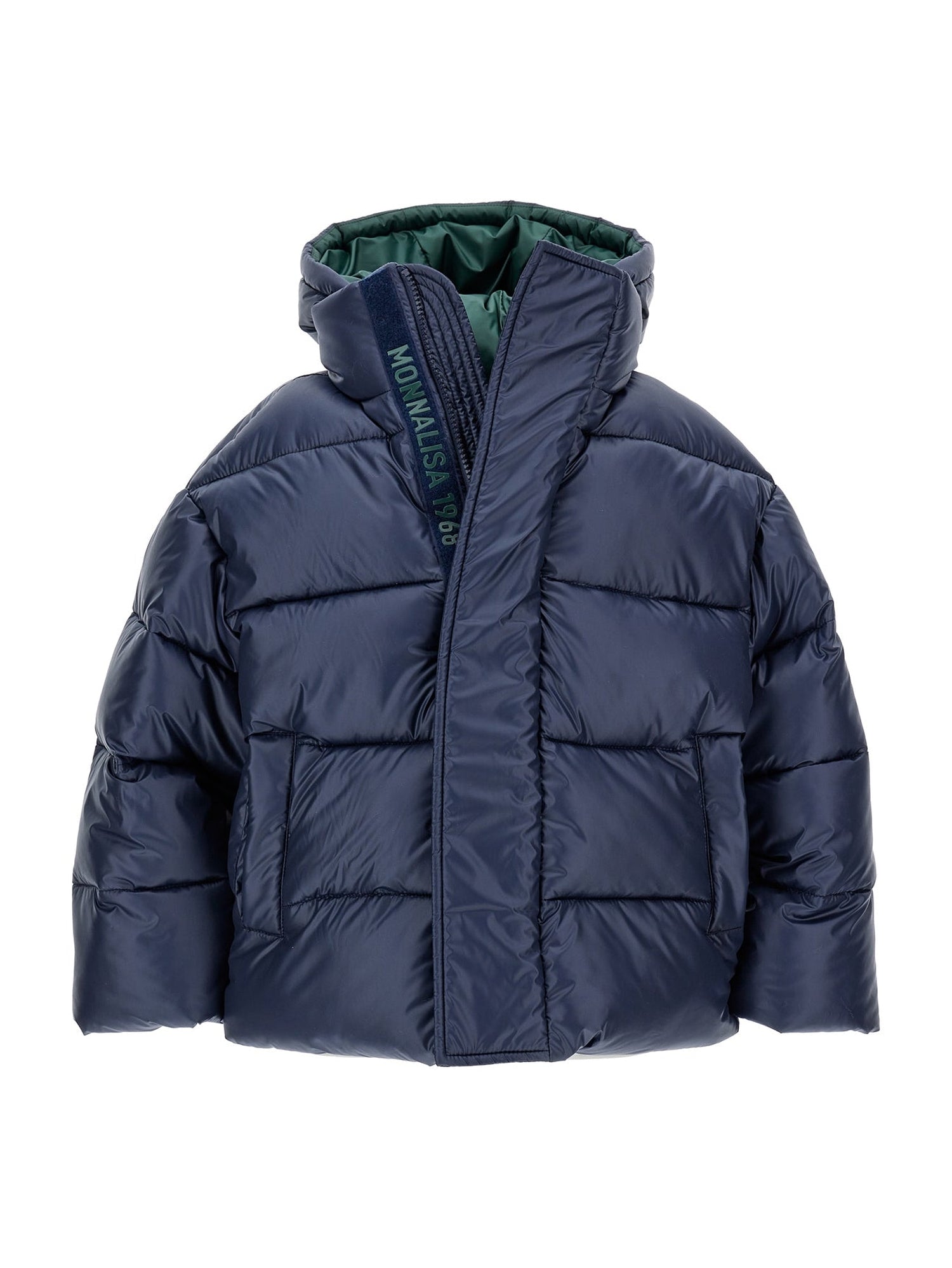 Boys | Down Jacket With Hood | Blue/Green