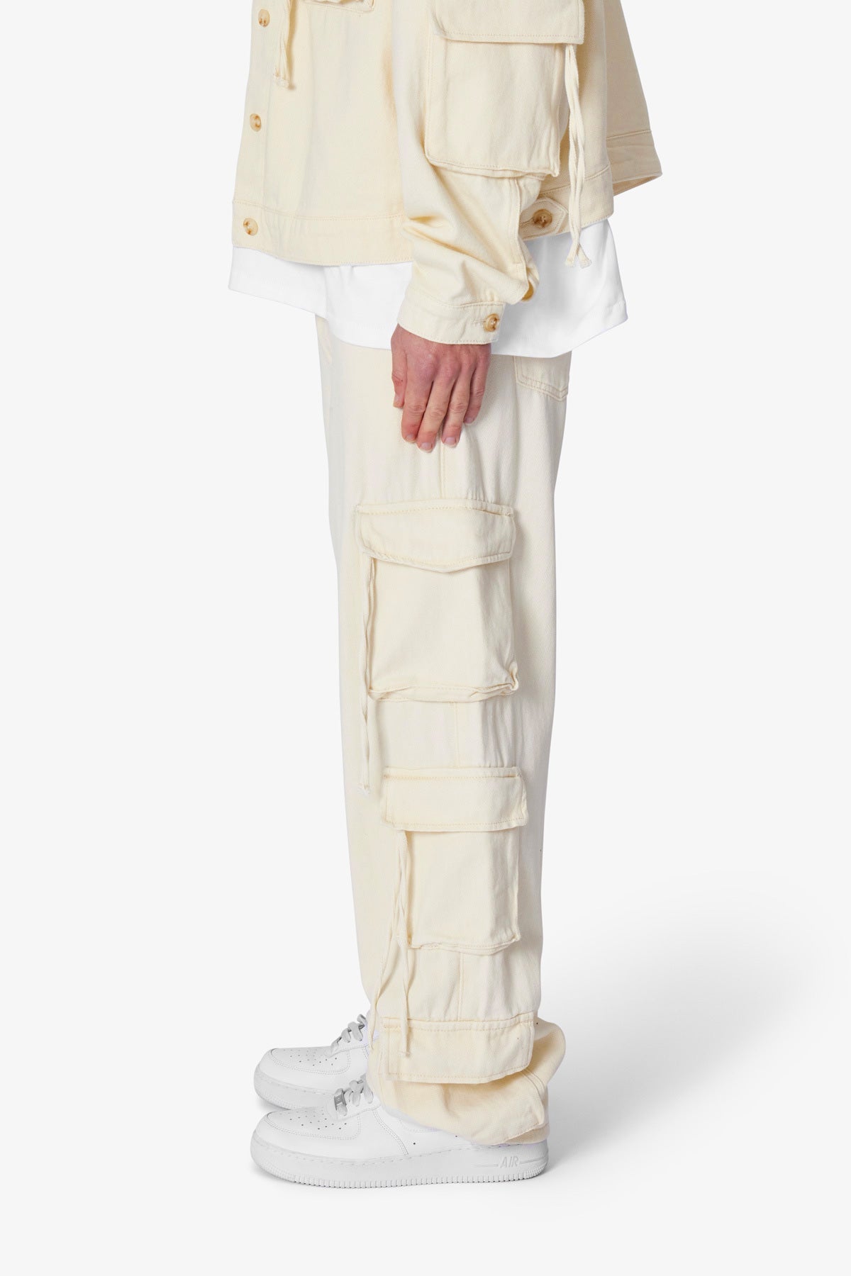 Brushed Twill Cargo Pants | Khaki