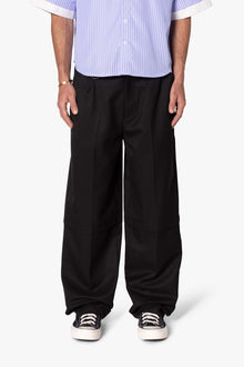 Brushed Twill Layered Pants | Black
