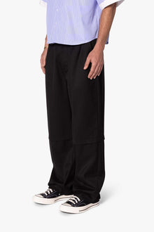 Brushed Twill Layered Pants | Black