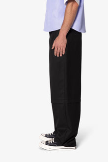 Brushed Twill Layered Pants | Black
