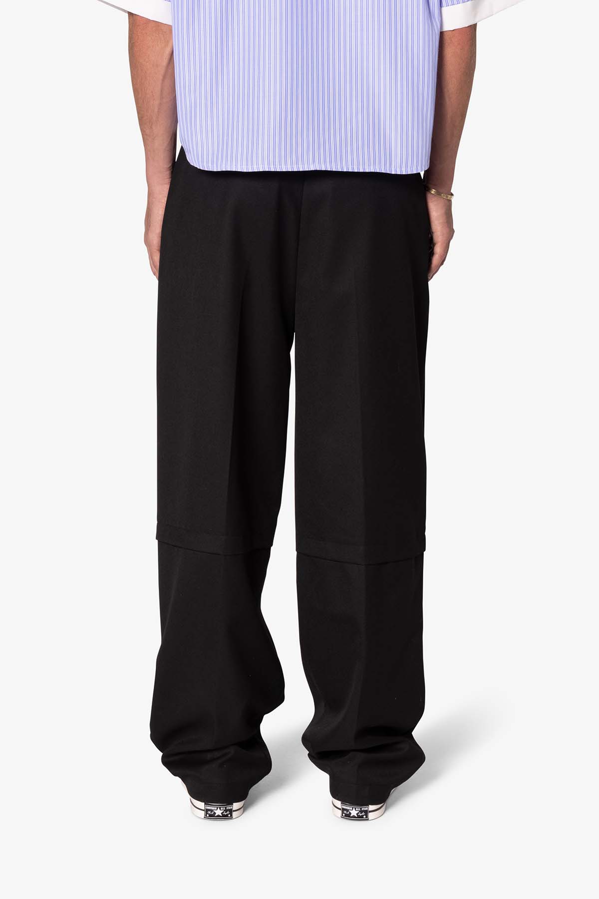 Brushed Twill Layered Pants | Black