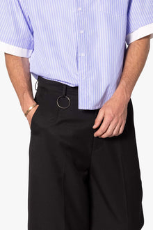 Brushed Twill Layered Pants | Black