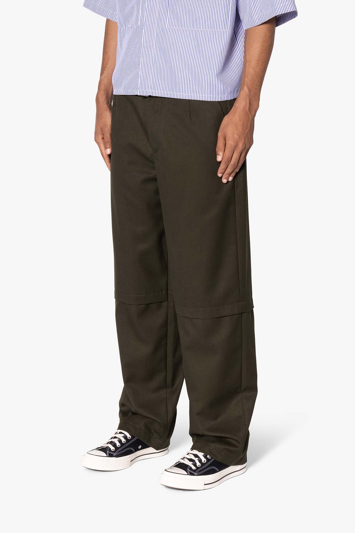 Brushed Twill Layered Pants | Olive