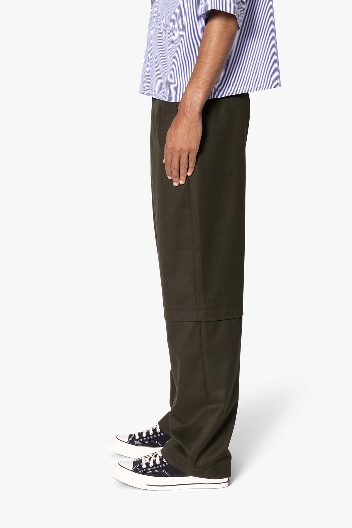 Brushed Twill Layered Pants | Olive