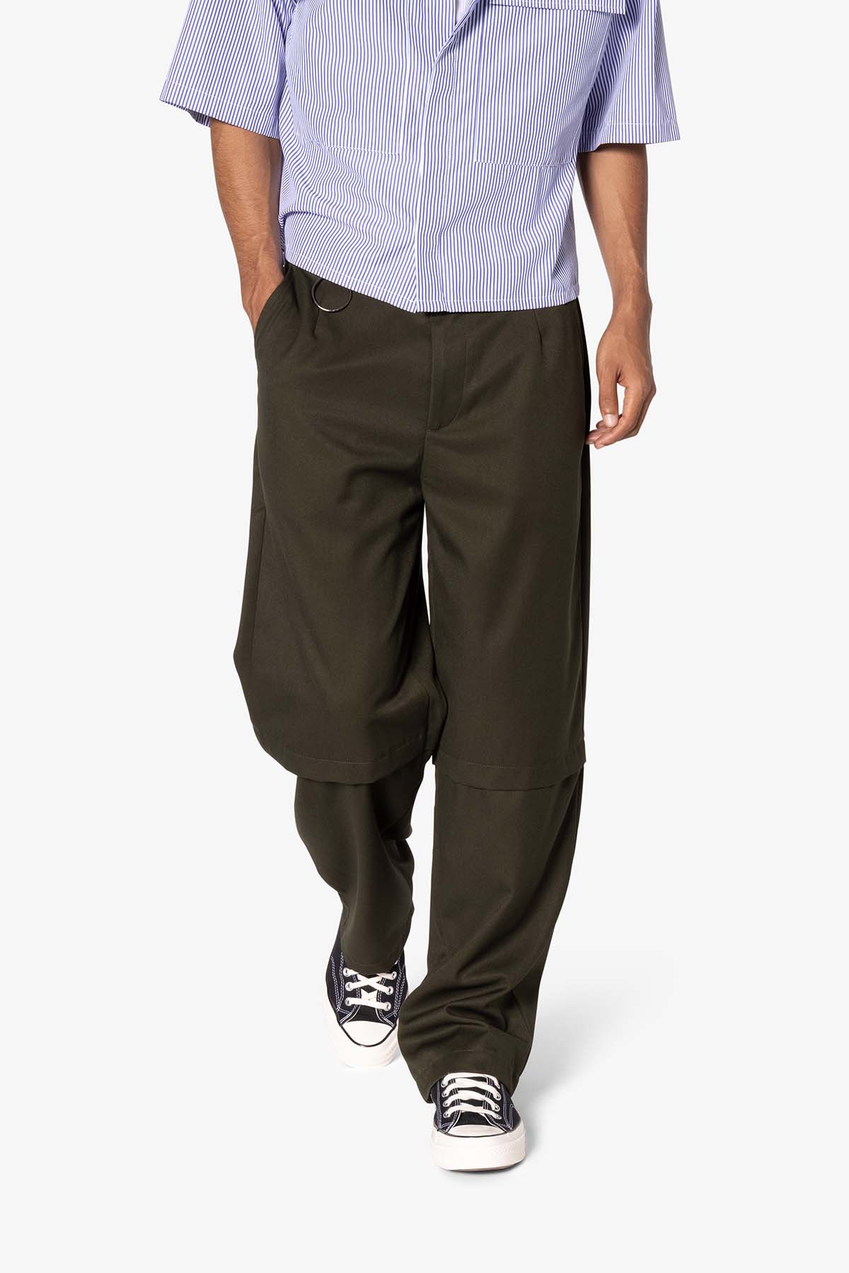 Brushed Twill Layered Pants | Olive