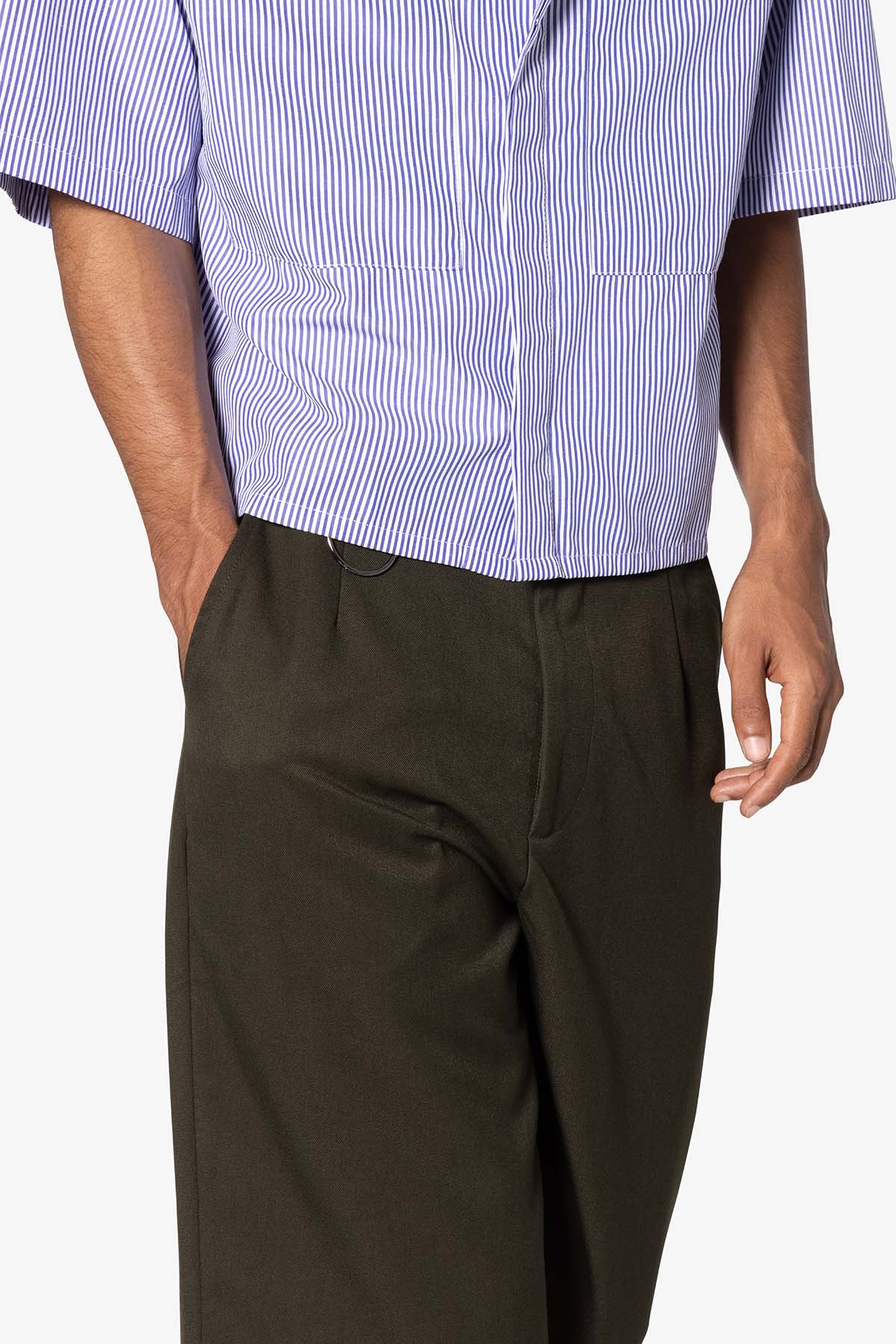 Brushed Twill Layered Pants | Olive