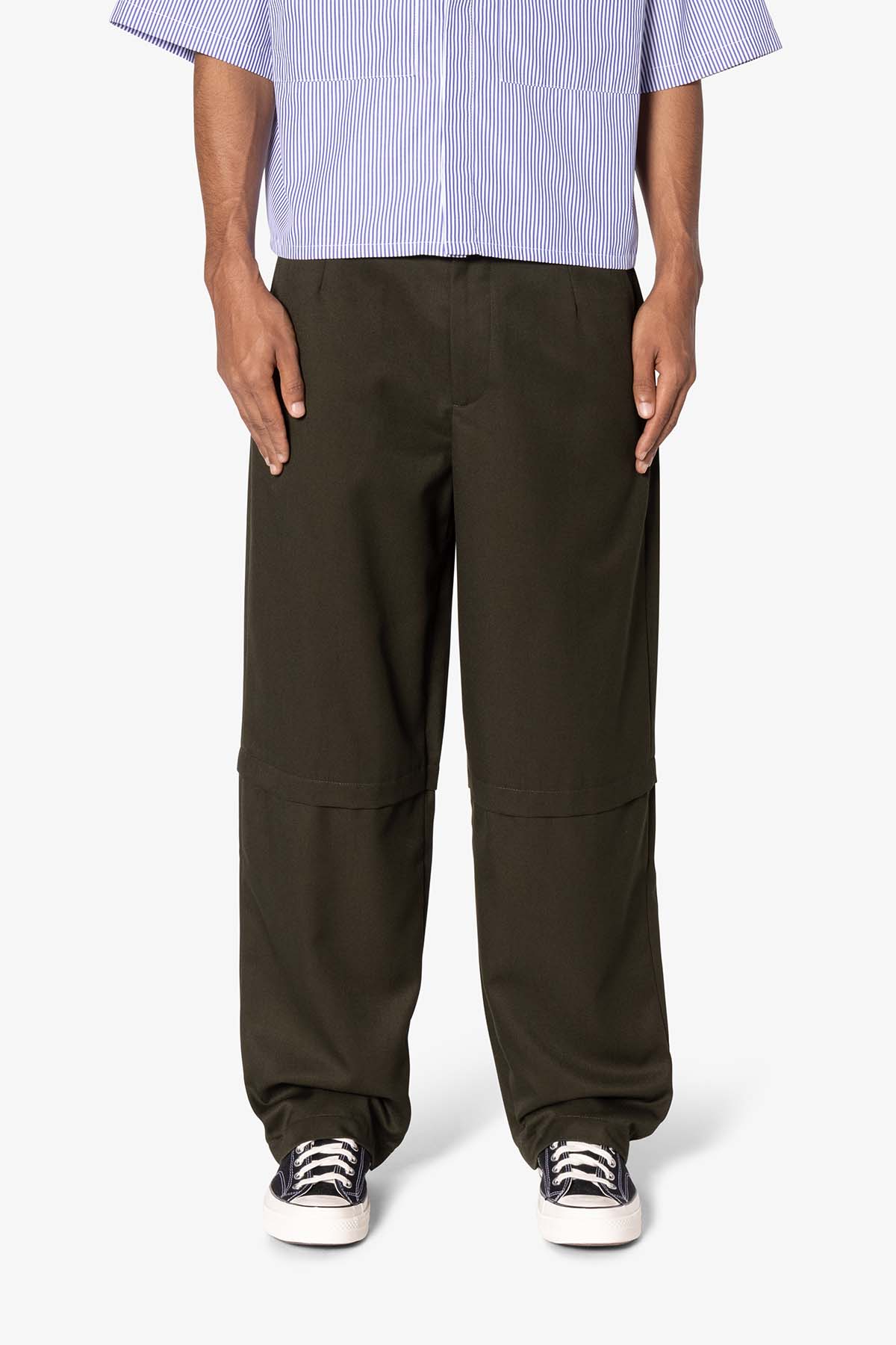 Brushed Twill Layered Pants | Olive