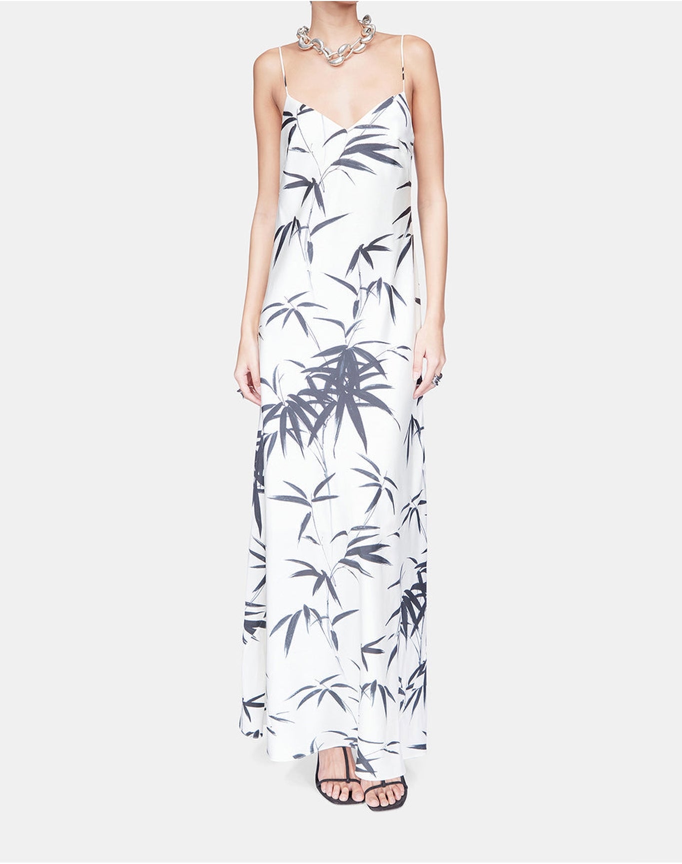 Brushstroke Slip Dress | Palm Print