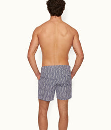 Bulldog Fern Mid-Length Swim Shorts | Lagoon Blue/White