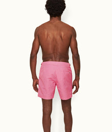 Bulldog Geo Pointpart Mid-Length Swim Shorts | Wham/White