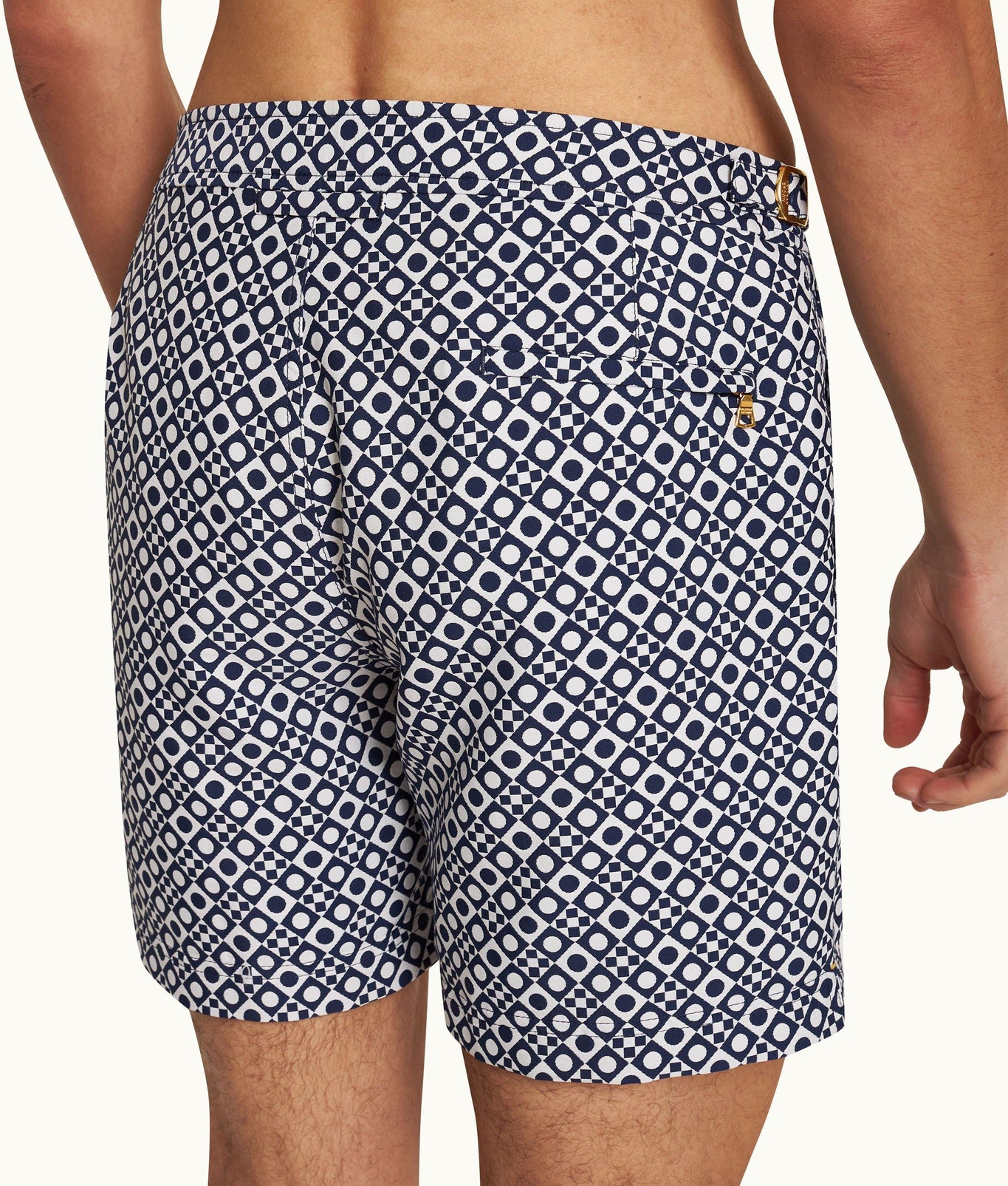 Bulldog Jacquard Domi Jacquard Mid-Length Swim Shorts Woven | Night Iris/White Sand