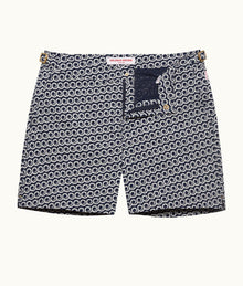 Bulldog Lacuna Jacquard Mid-Length Swim Shorts | Midnight Navy