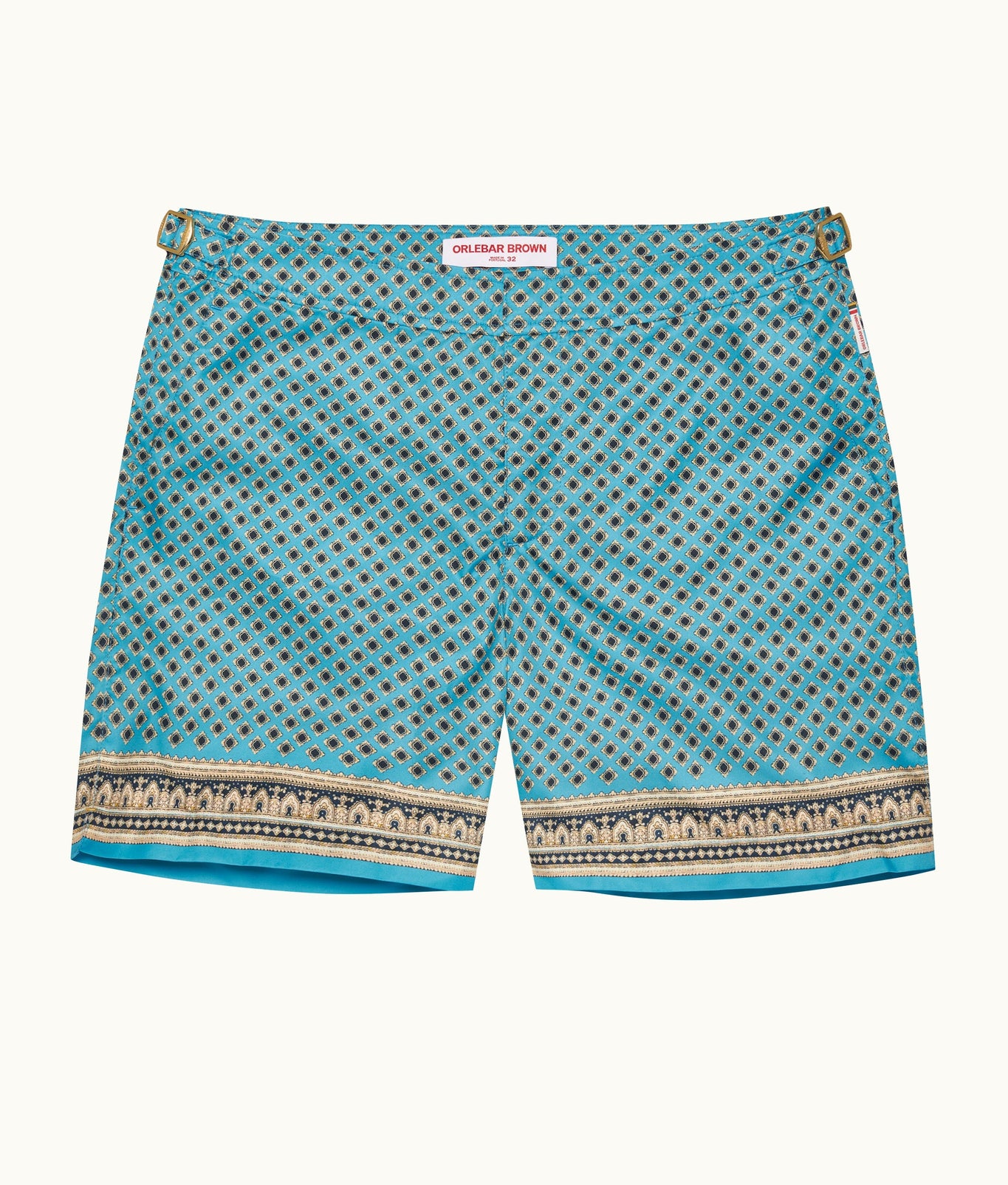 Bulldog Mid-Length Solmio Print Swim Shorts | California Blue