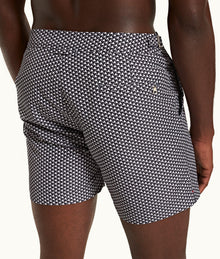 Bulldog Pax Print Mid-Length Swim Shorts | Night Iris