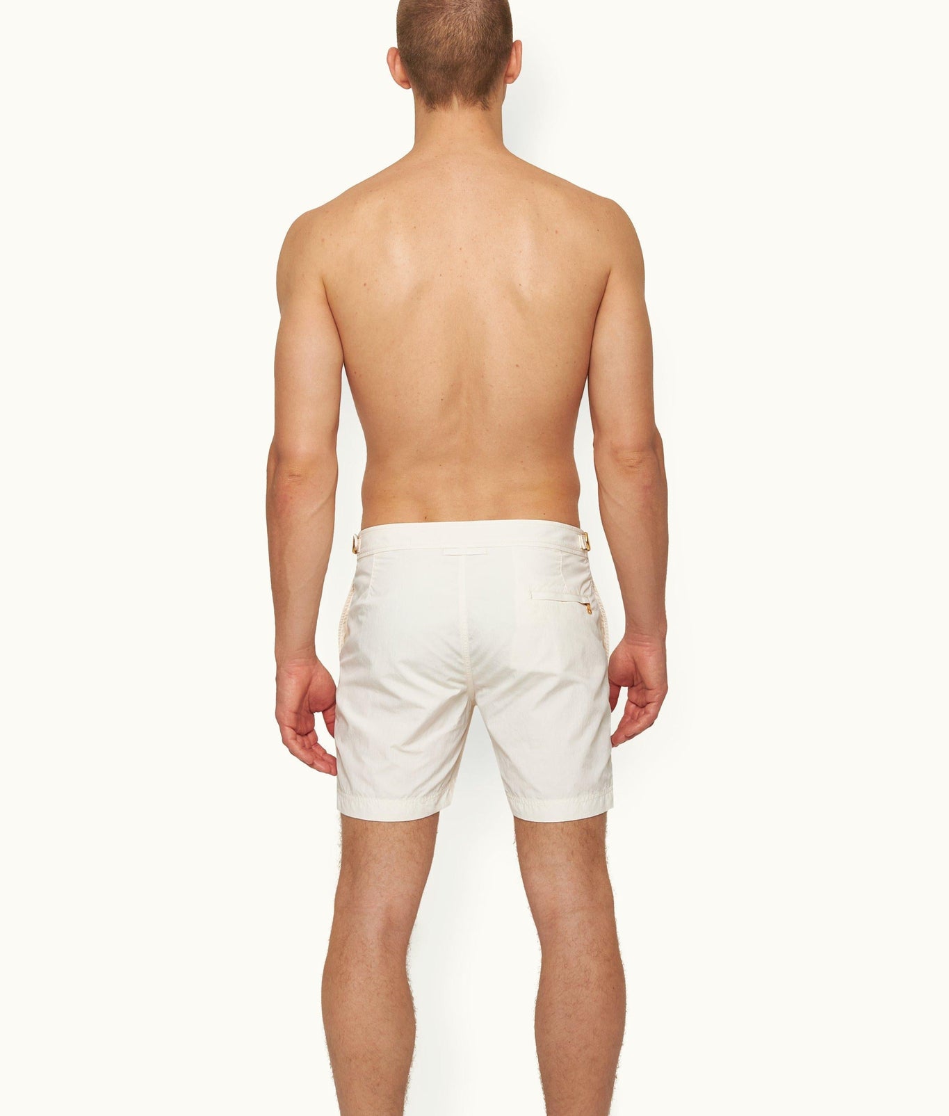 Bulldog Tape Insert Mid-Length Swim Shorts | White Sand